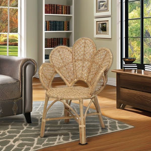 Sillón Modular Moderno ROSE con Tapizado de Ratán y Patas de Madera - Silla Resistente para Dormitorio, Comedor y Sala de Estar - Product Image 1