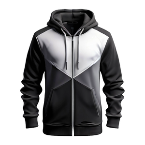 Moda Running Sublimation Outdoor Zip up Sudadera con capucha Chándal Chaqueta Hombres Cremallera completa Sudadera con capucha - Product Image 6