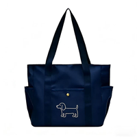 Sac fourre-tout en nylon imperméable personnalisé avec poches, vente en gros, sac à main durable de grande capacité, logo imprimé personnalisé, sac de travail pour ordinateur portable