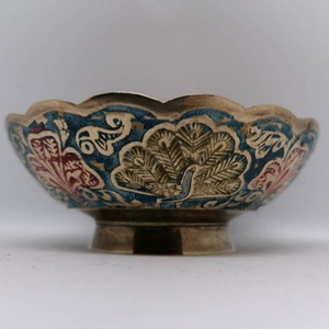 ชุดชามผสมชุดชามสลัดทองเหลืองพร้อมพื้นซิลิโคนสีดำชุดของขวัญโลหะเงินสำหรับธุรกิจ - Product Image 1