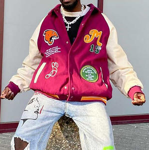 Plus Size Varsity Jackets Stand High Street Custom Design Logo High Quality Custom Embroidery Wholesale Prices - Product Image 2