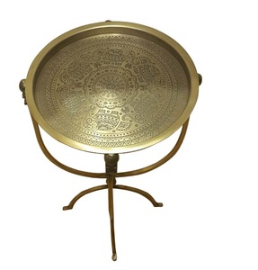 โต๊ะกาแฟโลหะอลูมิเนียมตกแต่งแบบโบราณสีดำโต๊ะกลางตกแต่งด้วยมือโค้งสำหรับเฟอร์นิเจอร์คาเฟ่ - Product Image 2