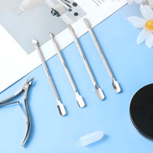 Ensemble professionnel de coupe-cuticules et repousse-cuticules en acier inoxydable 5 pièces, kit d'outils professionnels pour manucure et pédicure, soins des ongles - Product Image 1
