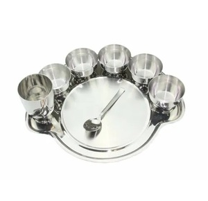 Juego Thali personalizable de acero inoxidable, vajilla de calidad superior que incluye plato de servicio para bodas, restaurante, uso en la cocina - Product Image 6