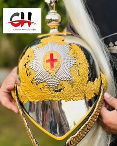 Casque de chevalier en alliage de zinc décoratif britannique médiéval, moulé sous pression, argenté, à suspendre, par Calvin Handicraft - Product Image 5