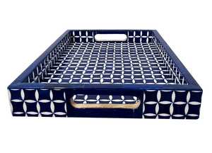 Bandeja de madera moderna hecha a mano con arte de incrustaciones de hueso para decoración del hogar regalos Diwali aniversario de boda - Product Image 3