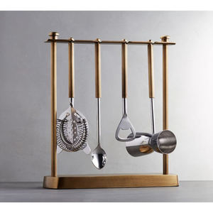 Juego de herramientas de barra de mármol y aluminio, juego de cubiertos de acero inoxidable pulido con espejo de calidad superior, juego de utensilios de Bar elegantes para bares caseros - Product Image 6