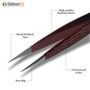 อุปกรณ์ต่อขนตา stahlmann Pro 11cm แหนบปลายแหลมทำโลโก้ตามสั่ง - Product Image 5