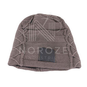 Venta al por mayor logotipo personalizado de moda Jacquard gorros sombreros de alta calidad cálido invierno liso teñido gorros de punto sombreros - Product Image 2