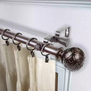 Tringle à rideau en métal tuyau professionnel avec support noir fenêtre tringle à rideau accessoires salle de bain salon décor - Product Image 2