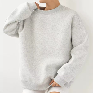 Sweat-shirt pour femme en molleton 100% coton ultra doux, écologique, chaud pour l'hiver, coupe ample et décontractée, style surdimensionné, étiquettes personnalisées, devant privé - Product Image 6