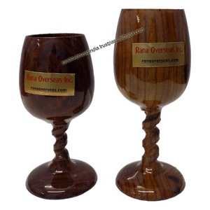 Verres à vin en bois écologiques faits à la main, style classique, best-sellers, vente en gros, verres à boire artisanaux pour vin et bière - Product Image 3