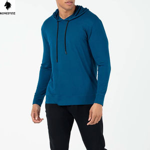 100% coton Polyester léger de haute qualité conçu sur mesure sweats à capuche pour hommes motif solide col à capuche hiver vêtements décontractés - Product Image 6