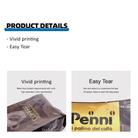 Sacs d'emballage pour café imprimés sur mesure, pochettes refermables à fermeture éclair, résistantes à l'humidité, barrière anti-oxygène, qualité alimentaire, pour grains et poudre de café
