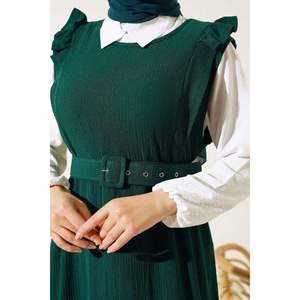 Robe ceinturée en crêpe Ensemble 2 pièces Émeraude - Product Image 1