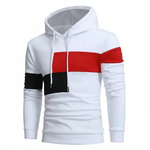 Sweat à capuche en molleton doublé 100% coton écologique 370g pour l'automne et l'hiver |   Manches raglan unisexes brodées, couleur unie, décontractées - Product Image 1