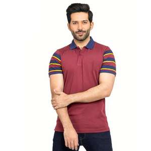 Chemises polo décontractées à manches courtes pour hommes Chemises polo confortables à la mode Chemises polo d'été à motif uni évacuant l'humidité pour hommes - Product Image 1