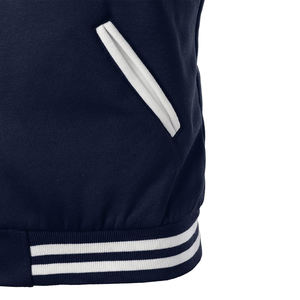 OEM personalizado Vintage Letterman Varsity chaqueta hombres recortada cadena Chenille bordado manga de cuero con capucha Tejido ligero invierno - Product Image 5