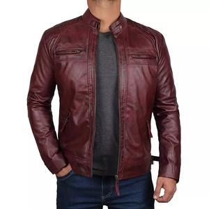 Chaqueta de Cuero Genuino Premium para Hombre, Estilo Motero Personalizado, Venta al por Mayor OEM - Product Image 5