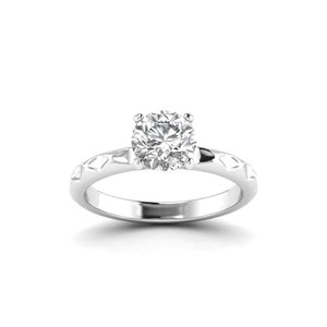 Bague AJRETAIL classique en or blanc sertie d'un diamant de laboratoire de 1 carat, couleur G, clarté VS1, certifiée IGI, pour anniversaire - Product Image 1