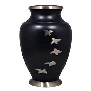 Urna de cremación hecha a mano con diseño de pájaro grabado con tapa superior en forma de cúpula, urnas de Metal sostenibles, urnas de cremación más vendidas, gran oferta - Product Image 3