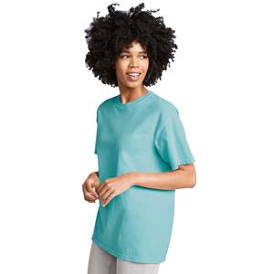 T-shirt filé à l'anneau 100% coton pour dames T-shirt confortable surdimensionné - Product Image 5