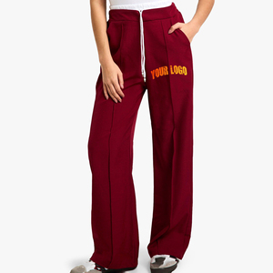 Pantalon de survêtement évasé personnalisé pour femmes pantalon de yoga évasé de sport léger en dentelle plat hiver jambes larges tenue de gymnastique - Product Image 1