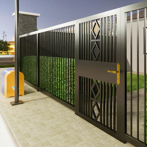 Elegant Coated Wrought Iron Garden <strong>Fencing</strong> and Durable Steel Fence <strong>Panels</strong> Strong Trellis Gates for Outdoor Safety - Product Image 1