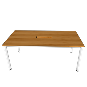 โต๊ะประชุมทรงรีไม้ไผ่รุ่น BFOB014 พร้อมขาเหล็กประกอบสำเร็จ ขนาด 180x90 ซม. สำหรับใช้ในสำนักงานหรือโรงแรม วัสดุ MDF และโลหะ - Product Image 2