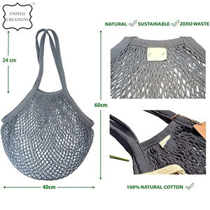 Bolsa de malla de algodón para frutas y verduras al por mayor de comestibles reutilizable ecológica - Product Image 6