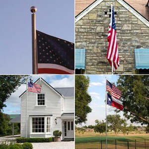 20 Ft Heavy-Duty Telescoping <b>Flag</b> Pole Kit for Outside House Residential Sectional Inground with 3x5' Nylon Banners and <b>Flags</b> - Product Image 1