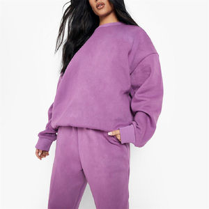 Conjunto Deportivo de Sudadera con Capucha y Pantalones de Chándal para Mujer, 100% Algodón, Cuello Redondo, Holgado, Transpirable y de Secado Rápido - Product Image 6