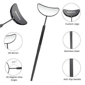 Eyelash Extension <b>Mirror</b> Stainless Steel Half Moon <b>Mirror</b> Lash <b>Mirror</b> Stainless Steel <b>Mirror</b> for Lashes Tools by Bahasa Pro - Product Image 4