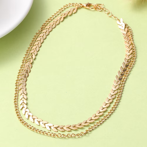 2 Layer Leaf <b>Fashionable</b> Layered <b>Necklaces</b> - Product Image 3