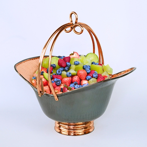 Corbeille à fruits artisanale Design en cuivre durable pour fruits frais et collations pour le rangement de la cuisine et la décoration de la salle à manger à la maison - Product Image 2