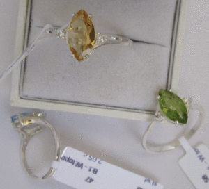 Gold <b>Ring</b> with Citrine White Topaz & <b>Turquoise</b> Gemstones Marquise & Pear Cut Diamond Everyday Wear Rhodium Plated - Product Image 1