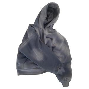 Nueva moda 2025 pigmento lavado teñido jersey de gran tamaño diseño personalizado Sudadera con capucha pesada desgastada para hombres - Product Image 6