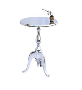 Meubles de salon personnalisés en gros table ronde avec table d'appoint décorative entièrement enduite de poudre crémeuse - Product Image 4