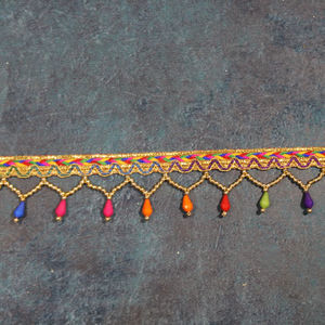 Colorful Floral Embroidered JARI Lace Eco-Friendly Business Style for Shoes Bags Clothing & Gifts Wedding Parties - Product Image 1