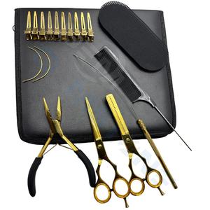 <b>Hair</b> <b>Extension</b> Micro Bead Tool Kit with Pliers Needles Hook Loop Scissors Professional Salon <b>Hair</b> Installation Tools Set - Product Image 3