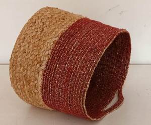 Cesta de almacenamiento de hierba marina de cuerda de algodón de yute ecológica, maceta de tela para almacenamiento de ropa para cesta de ropa sucia - Product Image 5