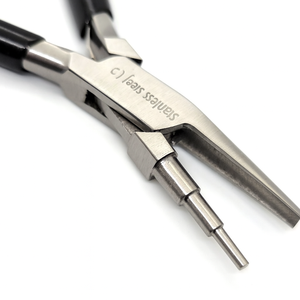 LUMINEX IMPEX Alicates cóncavos de tres puntas de alta calidad de 3 pasos 5,5 "Alambre doblado en bucle Mango de vinilo Joyería de acero inoxidable - Product Image 2