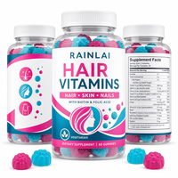 Gummies Halal Personnalisées en Gros pour la Croissance des Cheveux, Vitamines Biotine pour la Peau et les Ongles, Contre la Chute des Cheveux, Marque Privée
