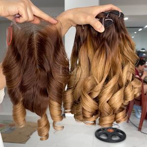 Prix le plus élevé Cheveux bruts rebondissants Ombre Couleur Extensions de cheveux humains vietnamiens Bundles Set Closure 2025 - Product Image 1