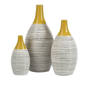 Ensemble De 2 Vase À Fleurs Enduit De Poudre De Couleur Noire De Designer Élégant Unique En Métal De Qualité Supérieure De l'Inde Au Prix Le Plus Bas - Product Image 6