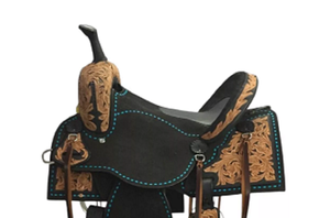 Juego de tachuelas de cuero genuino de primera calidad, monturas de carreras occidentales e inglesas para montar a caballo - Product Image 3