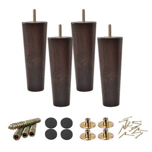 Pied de meuble conique moderne en bois massif robuste, finition noire, pour canapé et table, chambre à coucher, OEM, sur mesure, vente en gros d'usine - Product Image 5