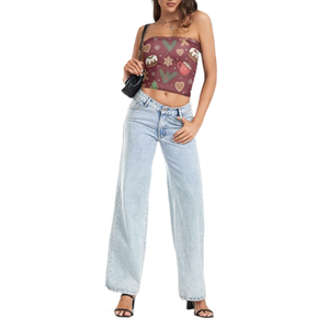 Christmas Cookie Sublimation Print Short Tube Top | Festive Strapless Winter Crop Top Women's Holiday Dessert Apparel - Product Image 5