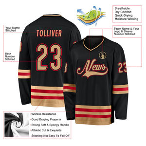 Maillots de hockey sur glace personnalisés pour hommes 100% polyester respirant évacuant l'humidité par sublimation impression équipe complète personnalisation OEM - Product Image 4