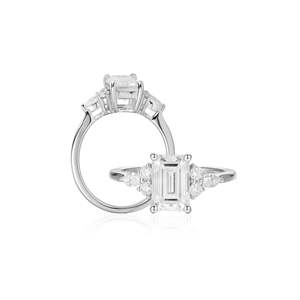 Anillo de Compromiso y Matrimonio con Diamantes Cultivados en Laboratorio, Oro Sólido de 10K/14K/18K, Estilo Bonito, Anillo para Mujer - Product Image 1